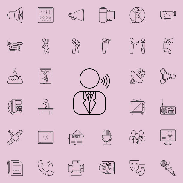 健谈的商人偶像。详细的媒体图标集。优质的平面设计标志。收藏图标之一的网站，网页设计，移动应用程序图片下载