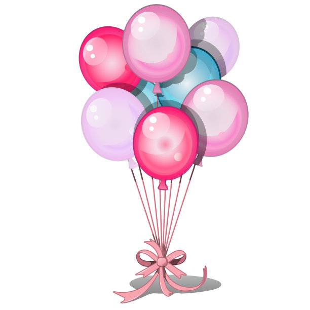 一组彩色气球孤立在白色背景。制作贺卡、节日海报或聚会请帖。矢量卡通特写插图图片下载