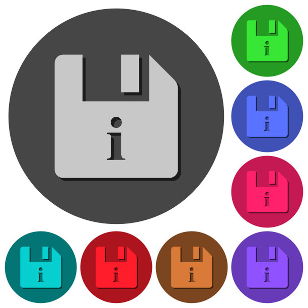 文件信息图标与阴影的圆形背景图片下载