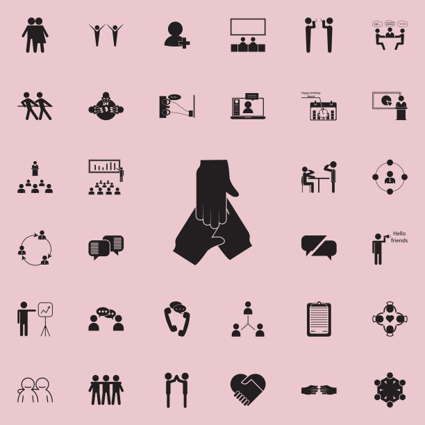 三重握手图标。对话和友谊图标的详细设置。优质的平面设计标志。收藏图标之一的网站，网页设计，移动应用程序图片下载