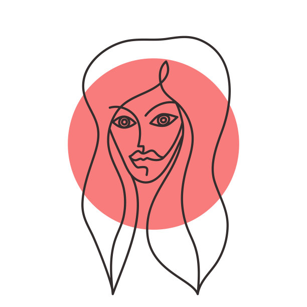 线性的女孩的脸图片下载