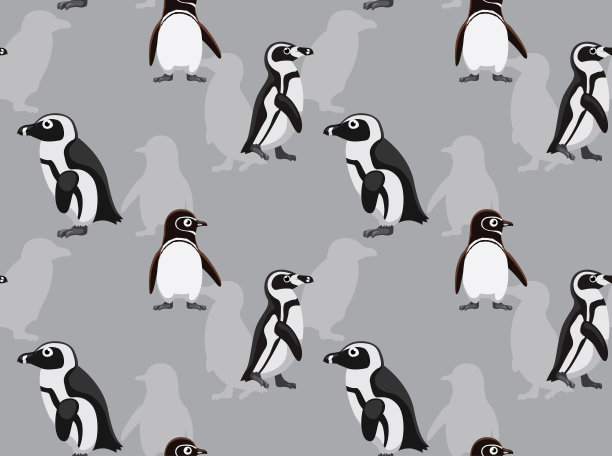 非洲企鹅背景无缝墙纸图片下载