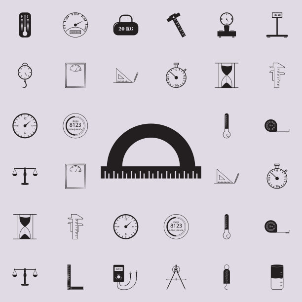 量角器图标。测量元素图标的详细集合。优质的平面设计标志。收藏图标之一的网站，网页设计，移动应用程序图片下载