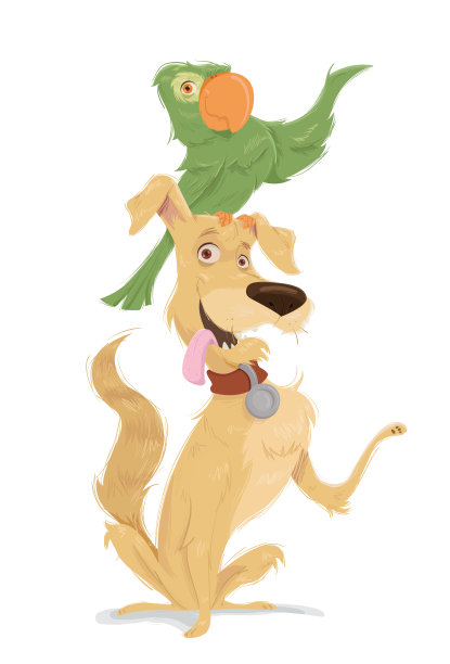 狗和鹦鹉图片下载