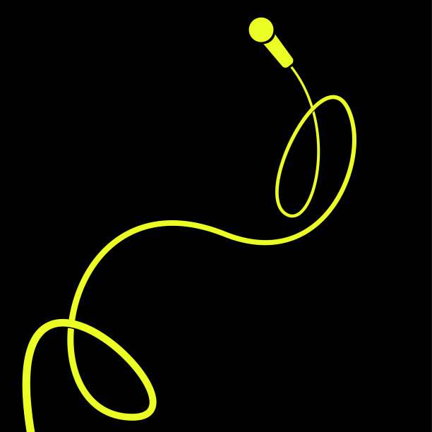 黄色麦克风，带电缆图片下载