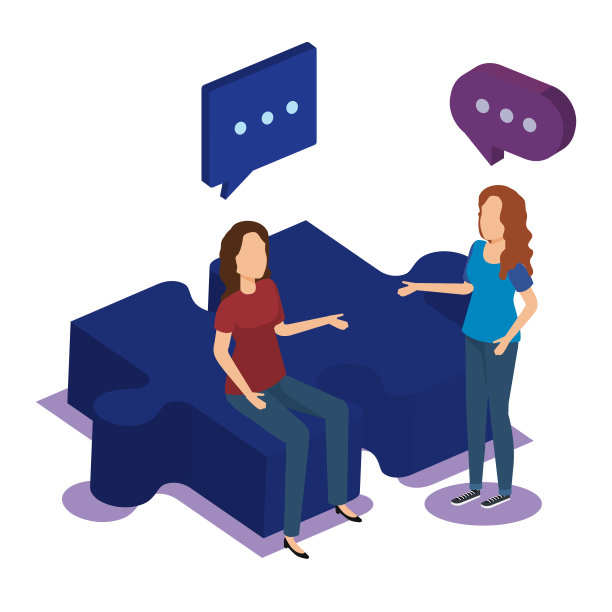 拼图与团队合作的人等距图片下载