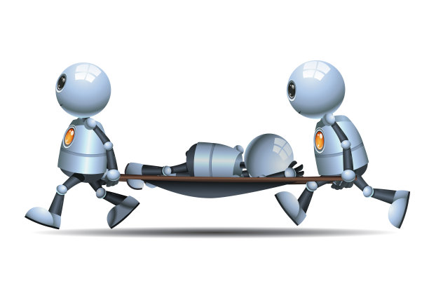 小医疗机器人抬着病人图片下载