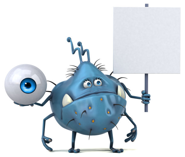 有趣的细菌- 3D插图图片下载