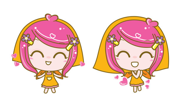 欢迎女人与快乐的女孩，矢量插图图片下载