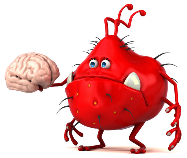 有趣的细菌- 3D插图图片下载