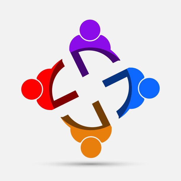 会议室人的标志。四人一组围成一圈图片下载