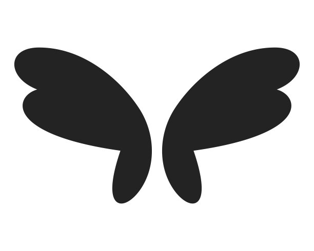 向量幻想蝴蝶的翅膀孤立在白色图片下载