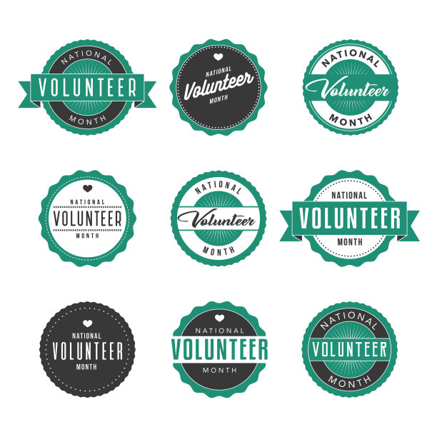 全国志愿者月图标集图片下载