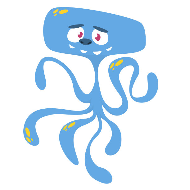 可爱的卡通怪物外星人或章鱼。矢量插图。设计儿童书籍，贴纸，印刷或派对装饰图片下载