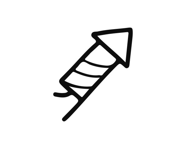 烟花图标设计插画，手绘风格设计图片下载