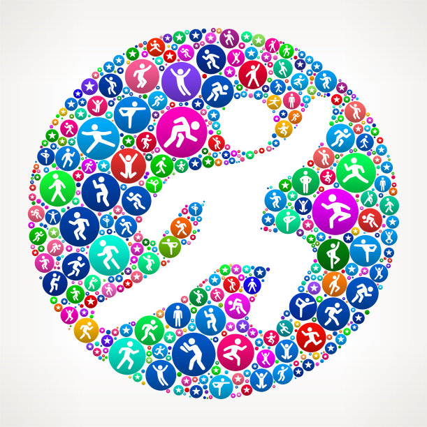 男人在运动健身图标模式背景图片下载