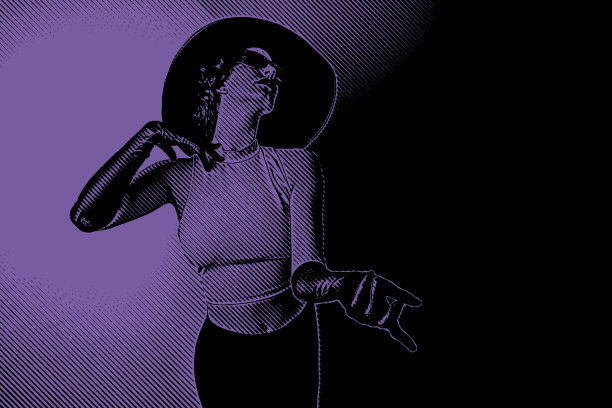 美丽迷人的女人穿着复古时装图片下载