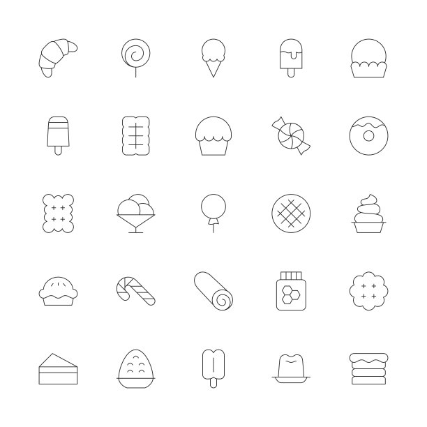 甜点图标-超薄线系列图片下载