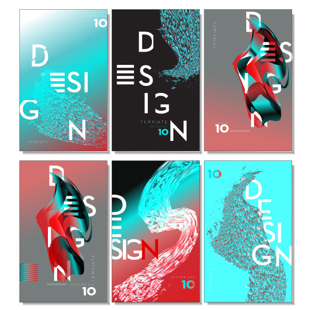 一套现代设计模板与样本文本与时髦的排版图片下载