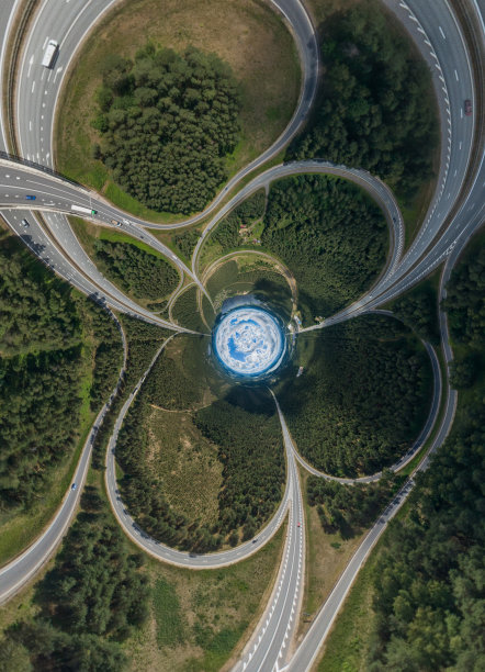 桥梁和自然在里加，拉脱维亚360 VR无人机图片的虚拟现实，全景图片下载