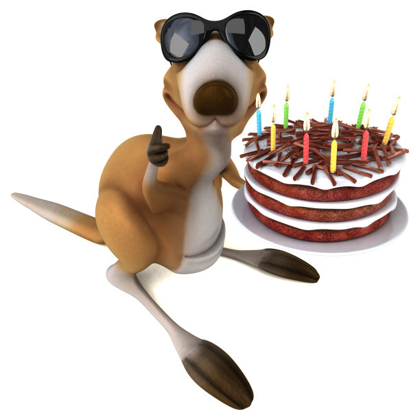 有趣的袋鼠- 3D插图图片下载