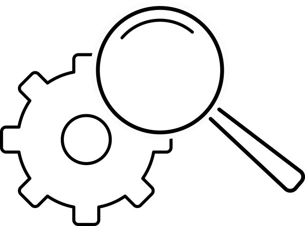 图标-齿轮放大镜图片下载
