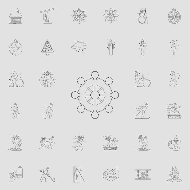 雪花图标。冬季图标的详细集合。优质图形设计标志。网站、网页设计、移动应用的收藏图标之一图片下载