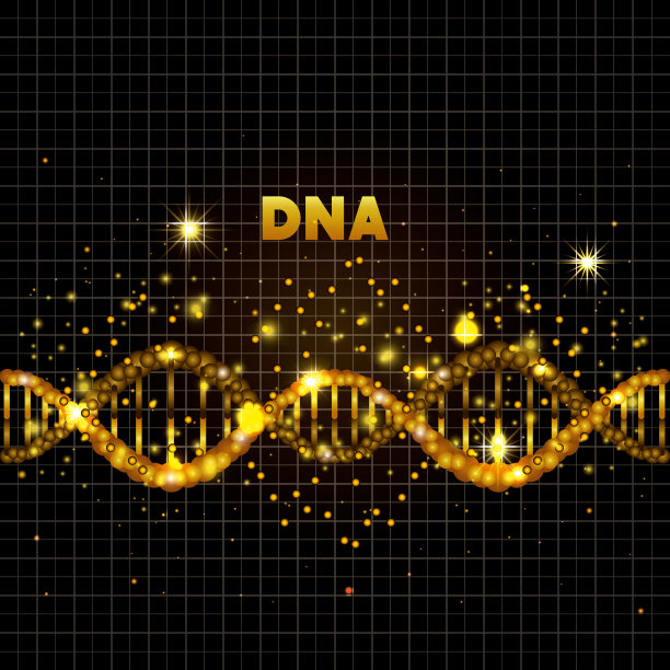 DNA分子上的线条呈金黄色图片下载