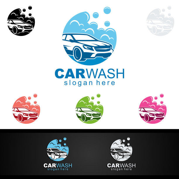 采购产品洗车符号，清洁汽车，洗车和服务向量符号设计图片下载