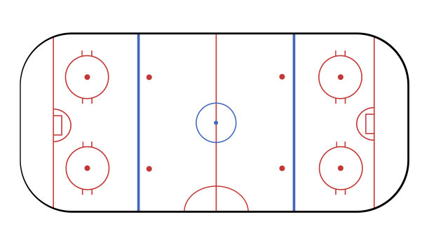 有冰的运动场，白色的雪地上有曲棍球的标志图片下载