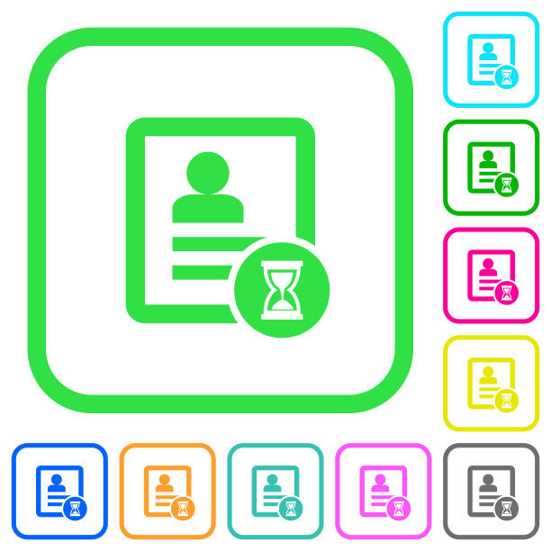 接触处理生动的彩色平面图标图片下载