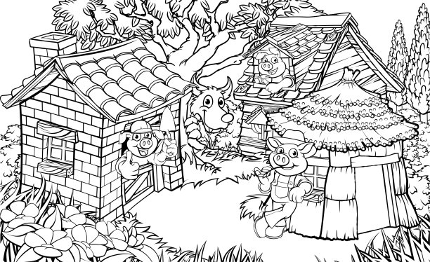 三只小猪的童话图片下载