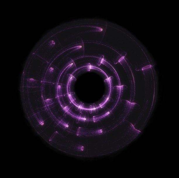 未来主义的紫色发光HUD在黑色的背景。人工智能(Ai)，网络空间和现代技术概念素材图片