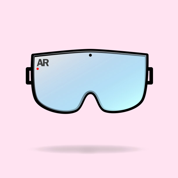 增强现实滑雪镜。矢量插图的AR或VR概念。图片下载
