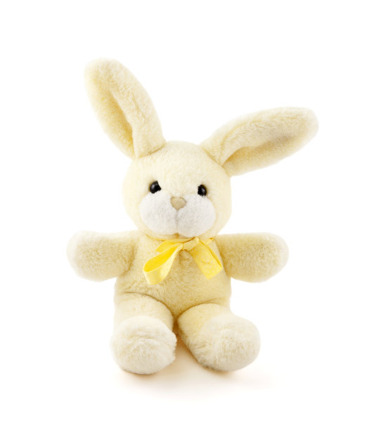白色背景上的兔子玩具图片下载