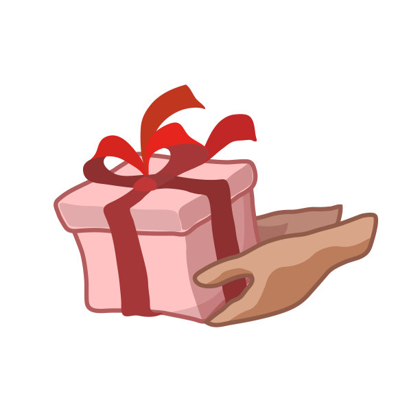 礼品在手侧视图。图片下载