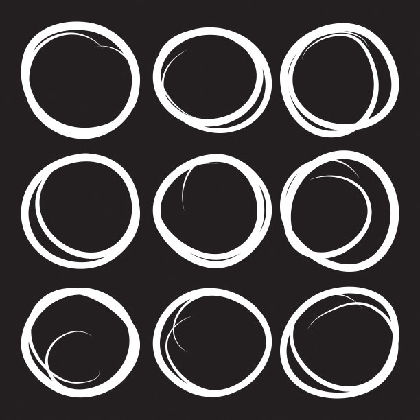 各种手绘圆套线条素描套。矢量圆形涂鸦，圆形圆圈，为信息笔记标记的设计元素。铅笔或钢笔涂鸦，泡泡或球草稿插图。素材图片