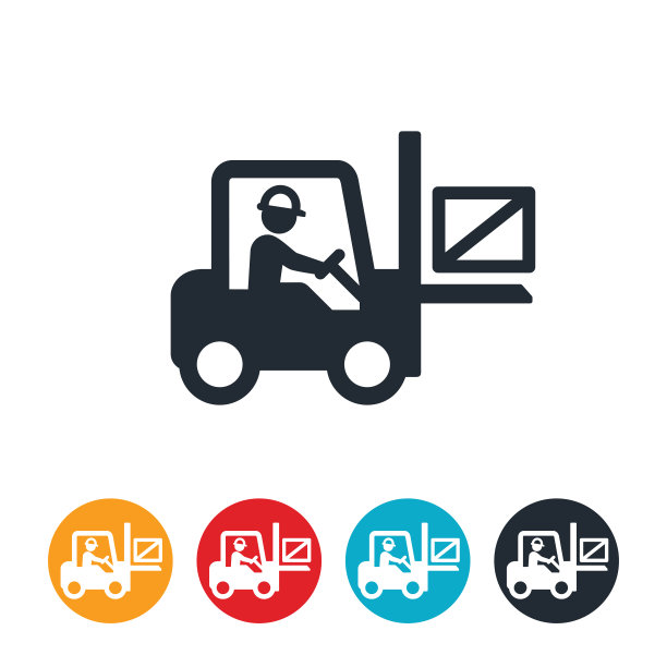 叉车操作员和叉车图标图片下载