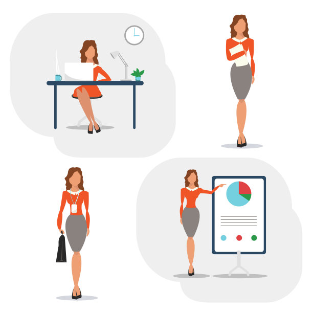 在办公室工作的女商人图片下载