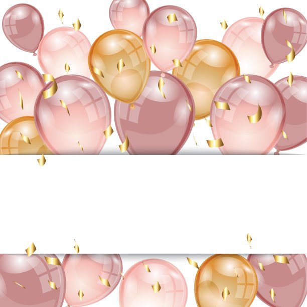 背景气球和五彩纸屑图片下载