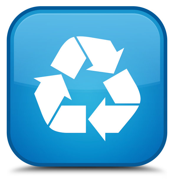 回收图标特殊的青蓝方形按钮图片下载