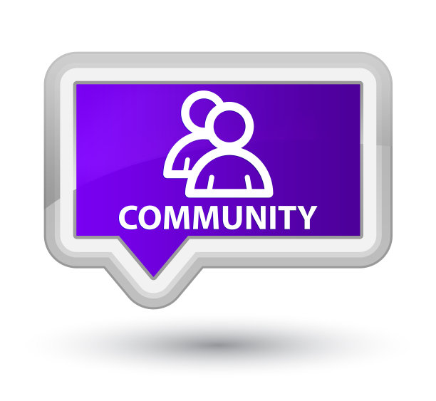 社区(群组图标)主紫色横幅按钮图片下载