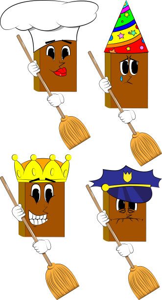 拿着扫帚的书。图片下载