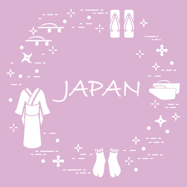 传统的日本服装，鞋子和飞镖图片下载