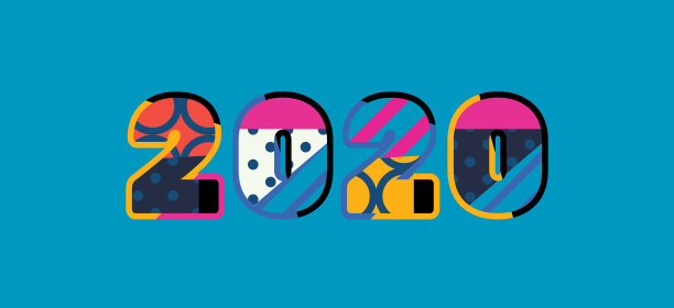 2020概念文字艺术插画素材图片