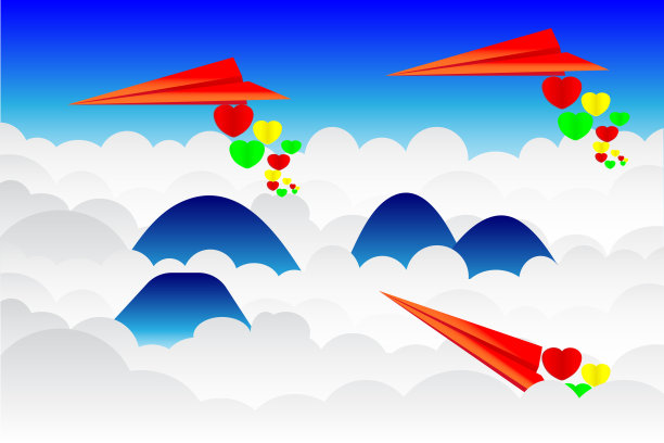 35、纸飞机把心散落在天空图片下载