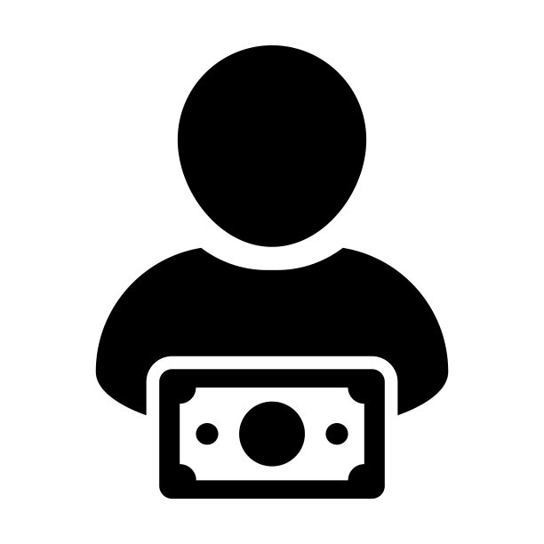 保险图标向量男性用户个人资料头像与金钱符号在平面颜色象形文字象形图片下载