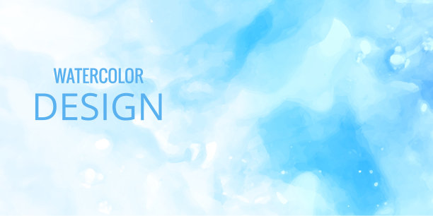 水彩蓝旗帜图片下载