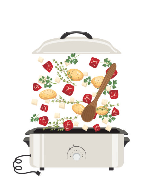 新鲜的食材落入锅中烹饪图片下载