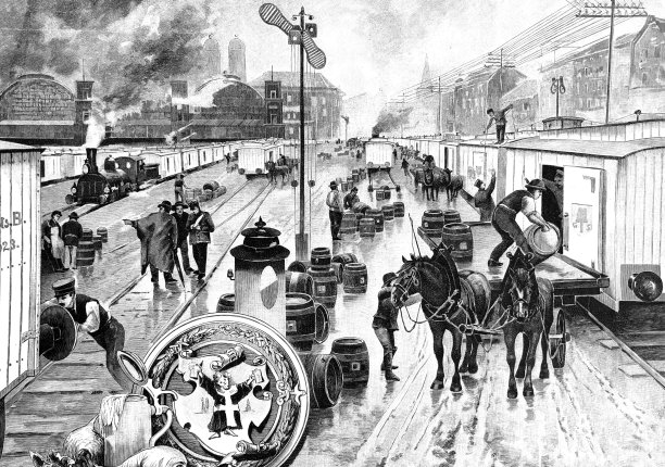 在慕尼黑中央车站装啤酒图片下载